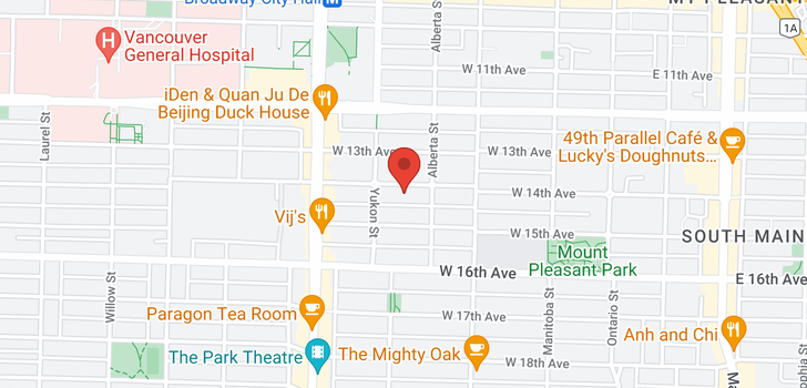 map of 336 W 14TH AVENUE